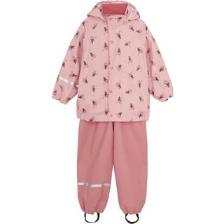 Celavi Regnsæt Peach Blossom Med Blomster Og Refleksdetaljer