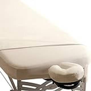 Earthlite Premium Microfiber Massage Sheet Set - Silky rynkebestandig hurtig tørring af 3 stykker (monteret top ansigtspudebetræk) fløde fuld 318