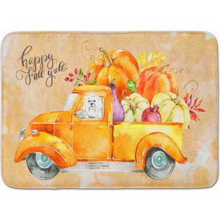 """" Caroline's Treasures Fall Harvest Maltese Machine Washable Memory Foam Mat Doormats Multicolor """"