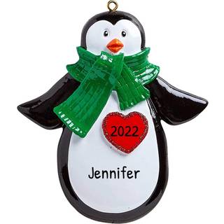 Personaliserede Penguin Heart Christmas Ornamenter 2024 - Penguin Ornamenter Julepingvin -ornamenter til juletr? Julepengvinament 2024 Penguin Ga