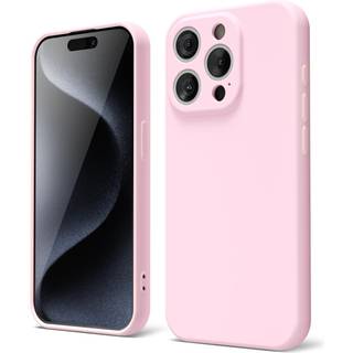 Oakxco til iPhone 15 Pro Phone Case Liquid Silicone tynd slank blød gummi gel tpu almindelig simpel dækning til kvinder pige sød mat solid farve