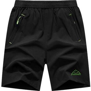 Rdruko m?nds udend?rs sportsvandringshorts Lightwight Dry Fit Active Running Shorts With Pocket (Black Green XXL)