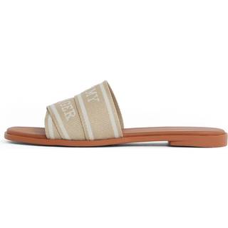 Webbing Woven Logo Strap Mules