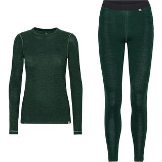 MERINO WOOL BASE LAYER SET FOR WOMEN - Dark Green / M / 1-Pack