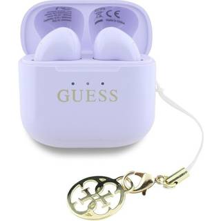 Guess Charm True Wireless øretelefoner med blank effekt og klassisk logoprint - Lilla