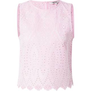 ONLY dame top ONLTULUM - Fuchsia Pink BRIGHT WHITE EMB. - L