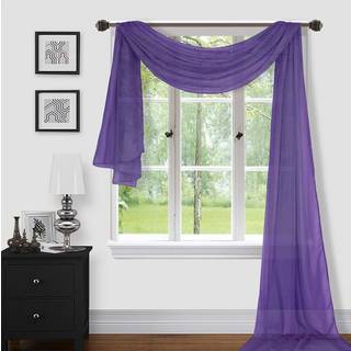 Sapphire Home Window Sheer Voile Valance Scarf - Window Curtains & Valances til stue k?kken og sovev?relse - Elegant boligindretning i fast farve