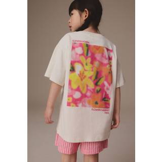 Next White/Pink Floral Oversized Graphic Print T-Shirt (3-16yrs)