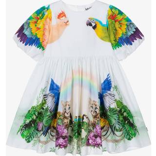 Molo Chica Short-Sleeved Dress In The Jungle 110/116 cm Hvid 110/116 cm kvinde