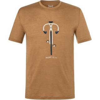 super.natural Vintage Bike Tee Merino-shirt Herrer størrelse 54 - XL farve brun/beige
