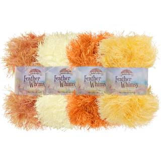 Jubileeyarn Feather Whimsy Eyelash Garn - 50G/Skein Fine Polyester Fur - Shades of Orange - 4 Skeins