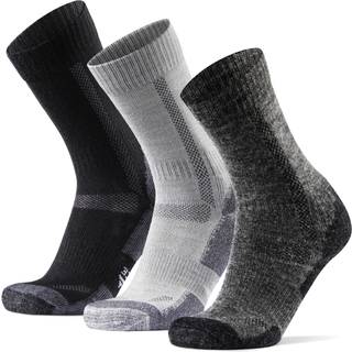 MERINO WOOL HIKING SOCKS - Black/Grey | Grey | Dark Grey / 43-47 / 3-Pack