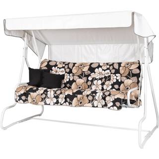 Varax De Luxe 3 personers hængesofa, sort/beige-blomstret