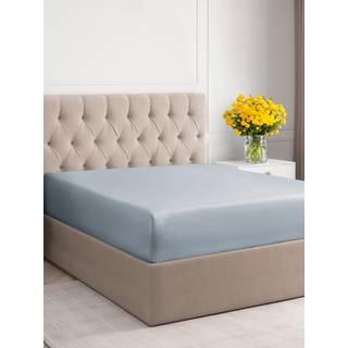 Queen Size Fitted Bed Sheet - Kun Hotel Luxury Single Fitted Sheet - Passer til madras op til 16 - Ekstra bl?d rynke Gratis ?ndbar & afk?ling - B