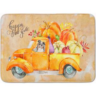 """" Caroline's Treasures Fall Harvest Australian Shepherd Machine Washable Memory Foam Mat Doormats Multicolor """"