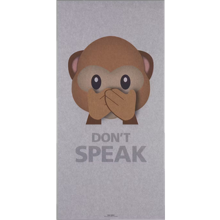 Art Acoustic don&#39;t speak abe akustikbillede, 600 x 1200 mm, light grey