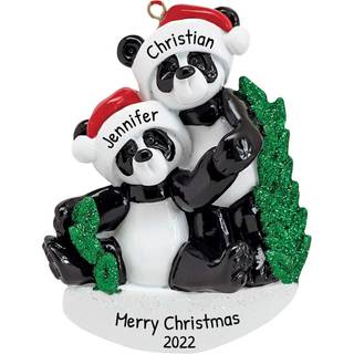 Ornamenter af alver personaliserede par ornamenter 2024 - bjørn ornamenter til juletræ vores første jul sammen ornament 2024 bjørn jul