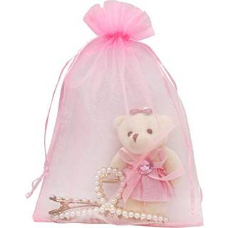 100 stk Pink Organza Gaveposer 6X9 Tommer Sm? Pink Mesh Tasker Smykkepose med snoretr?k til bryllup Baby Shower Party Favor Tasker