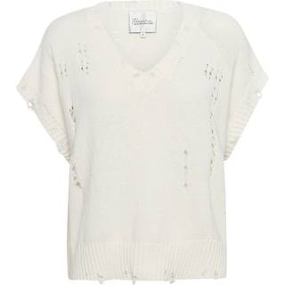 My Essential Wardrobe Jillmw V-Neck Vest Strik 10705088 Snow White (LARGE)