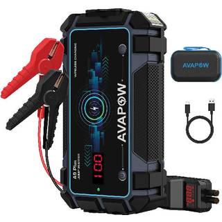 Starthjælp / startbooster Avapow Jumpstarter A9 Plus, 12 V, 2000 A, til benzinmotor op til 8 liter / dieselmotor op til 6.5 liter