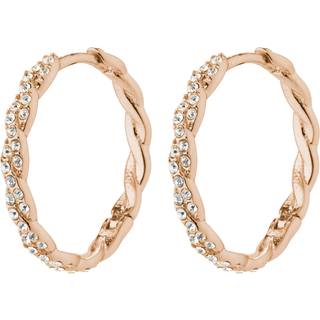 Pilgrim EZO twirled krystal hoops rosaguldbelagt