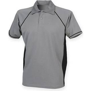 Finden+Hales FH370 Men´s Piped Performance Polo Gunmetal Grey / Black XS