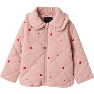 Name It Overgangsjakke Pale Mauve Med Hjertebroderi