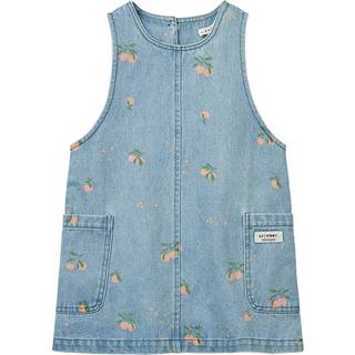 LIEWOOD Angelica Denim Kjole, Peach/Light Blue Denim, 122