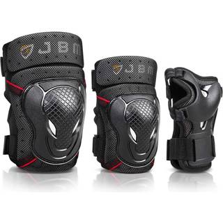 JBM Youth 7-16 ?r cykelkn?puder og albue puder med h?ndledsbeskyttelsesbeskyttelsesudstyr til cykling af cykling og multi sportssikkerhed scooter