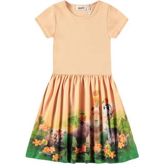 Molo Cissa Short-Sleeved Dress Jungle Games 134/140 cm  Orange.  134/140 cm  kvinde