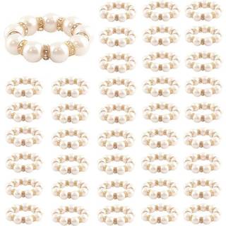 100 stk. servietringe med imiteret perle og rhinsten