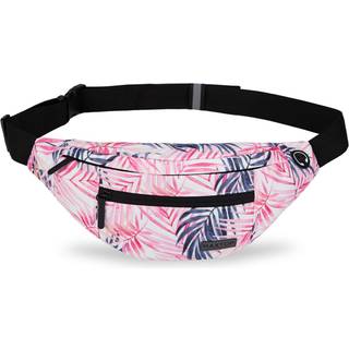 Fanny Pack til kvindelige mænd stor talje bæltaske med hovedtelefonstik og 4-zipper lommer til vandreture, der rejser udendørs løb træning afslap