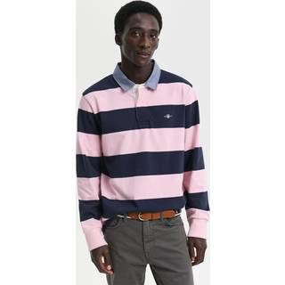 GANT Herre Stribet Heavy Rugger med krave i chambray (M)