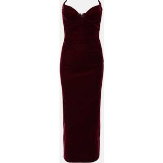 Mugler Signature velvet bustier dress - burgundy - XL
