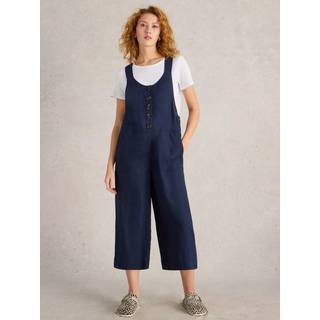 White Stuff White Stuff Blue Viola 100% Linen Dungarees