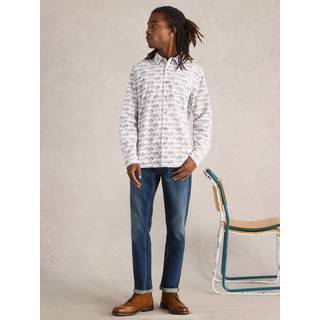 White Stuff White Stuff White Shoal Fish Printed Cotton Shirt