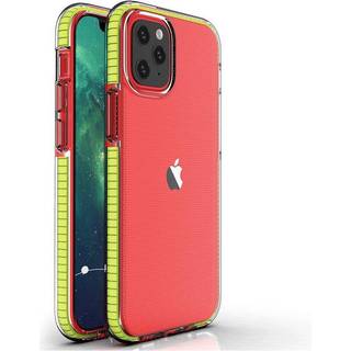 Spring Case klar TPU gel beskyttende cover med farveramme til iPhone 13 mini gul