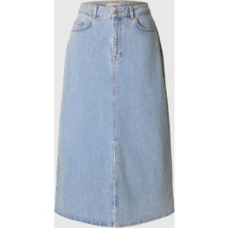 Lysvasket Midi Denimnederdel