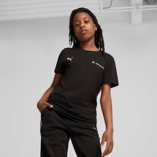 Puma BMW M Motorsport ESS+ Logo Tee Youth, Black, Size 5-6Y, Clothing - Black - 5-6Y