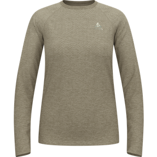 Odlo Women's T-Shirt Crew Neck L/S Essential Seamless Funktionsshirt Damer størrelse S farve beige