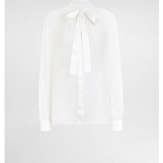Dolce&Gabbana Bow-detail silk chiffon shirt - white - XXXL