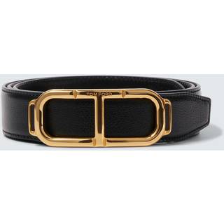 Tom Ford Stadium T leather belt - black - 85CM