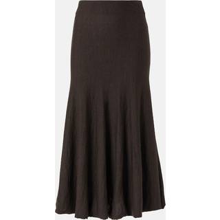 Khaite Mayu wool midi skirt - brown - M