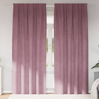 Gardiner Med Gardiner 2 Dele Mørk Pink 140 X 225 Cm Fløjl