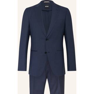 BOSS Black Herren Anzug blau meliert Slim Fit