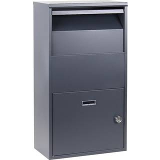 Postkasse/pakkeboks antracitgrå - Galvaniseret stål - 410x220x750 mm (med kombinationslås)