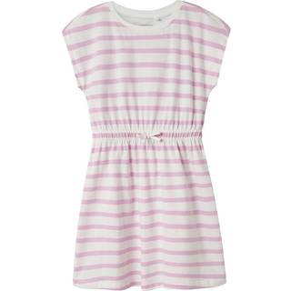 Name It Kjole Hvid Med Pink Striber