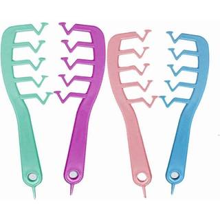 Z -formet bred tandkam til detangling og styling krøllet hår - stort frisørværktøj med puff smell design til piger hjem og salonbrug