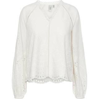 YASLUMA LS V-Neck Top, Star White