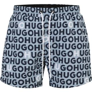 Badeshorts med logoprint og løbesnor